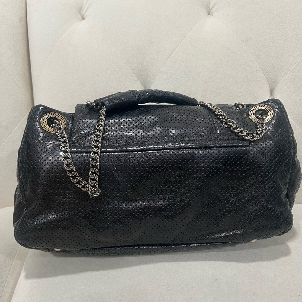 Chanel Perforated Accordion Flap Bag in Black Leather - Picture 5 of 15